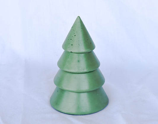 Christmas Tree Concrete Candle
