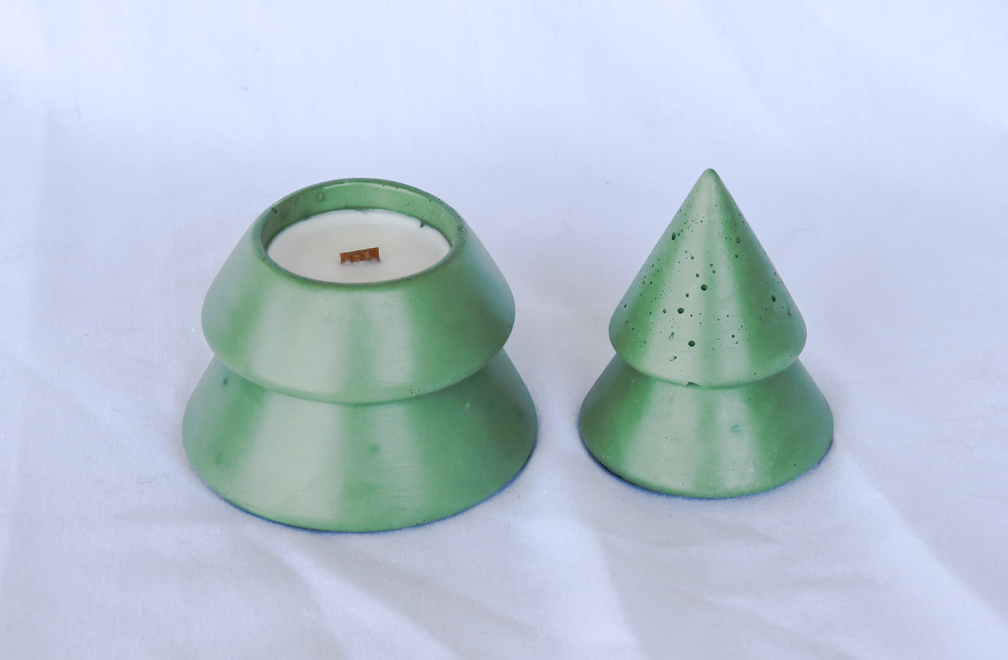 Christmas Tree Concrete Candle