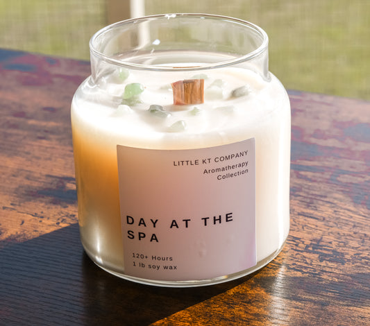 Day at the Spa – Wood Wick Aromatherapy Candle 🧘♀️✨ - Little KT Company