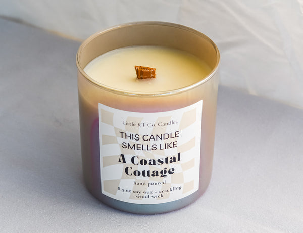 Coastal Cottage – Luxe Crackling Wood Wick Candle 🏖️🌊 - Little KT Company