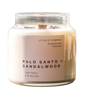 Palo Santo & Sandalwood Wood Wick Candle – Luxury Aromatherapy 🔥🌿 - Little KT Company