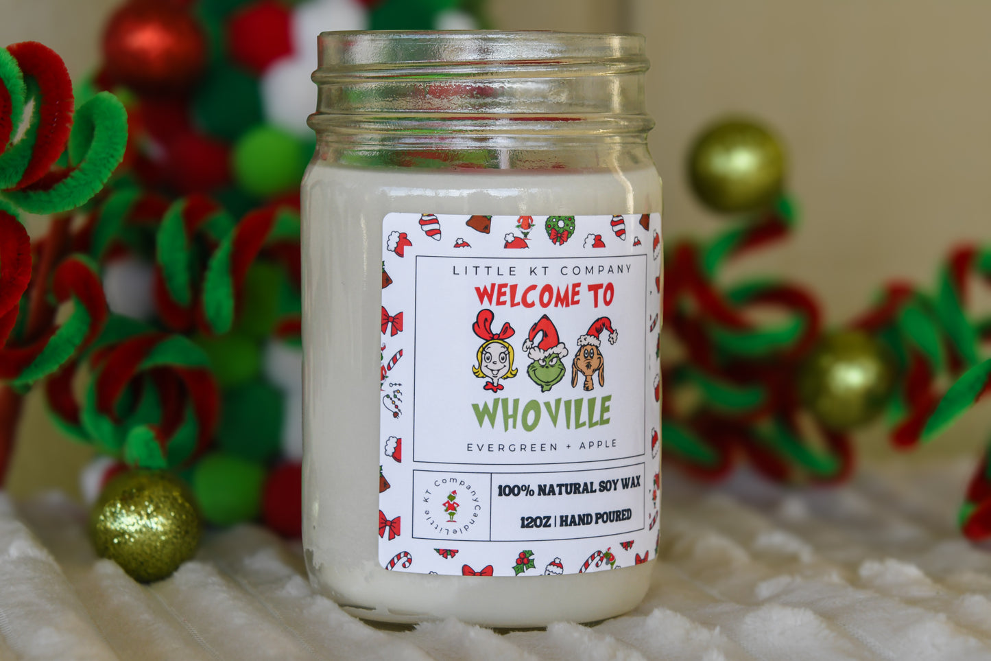 Welcome to Whoville Evergreen + Apple Candle