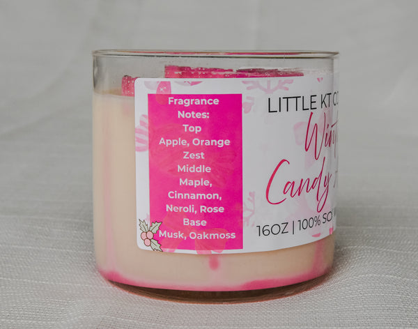 Winter Candy Apple Candle