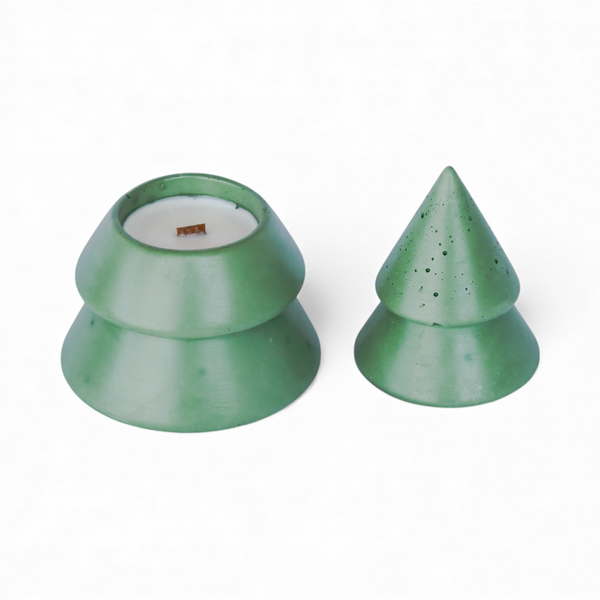 Christmas Tree Concrete Candle