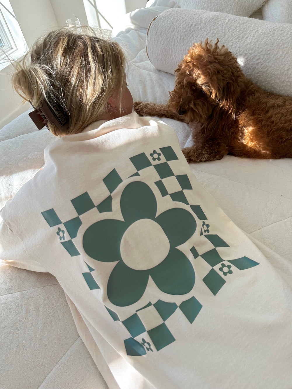 Checker Flower Tee - Little KT Company