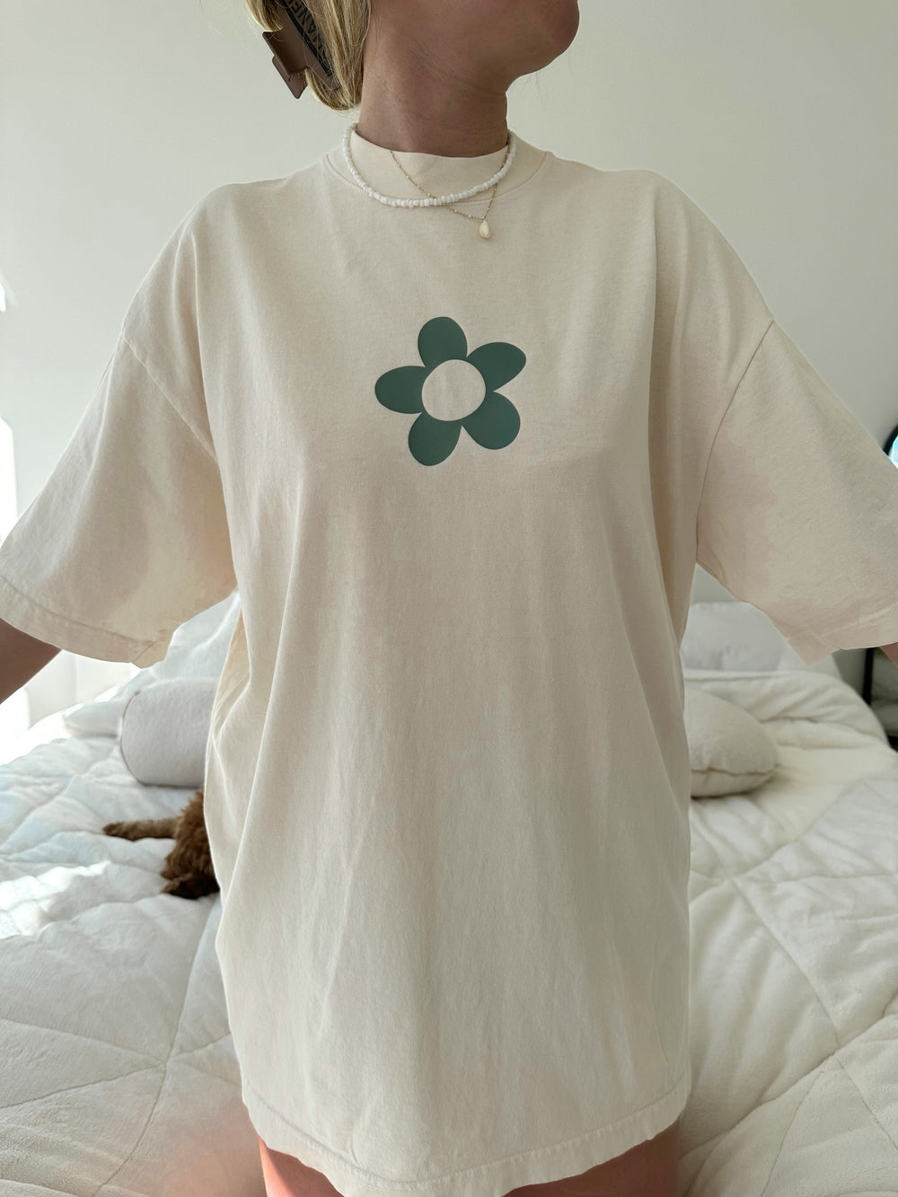 Checker Flower Tee - Little KT Company