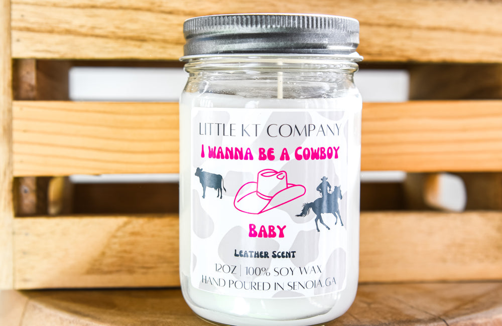 I Wanna Be a Cowboy, Baby – Bold Leather-Scented Candle 🤠🔥 - Little KT Company